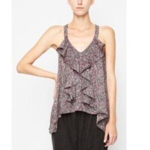 BCBGeneration Lace Strap Back Ruffle Tank